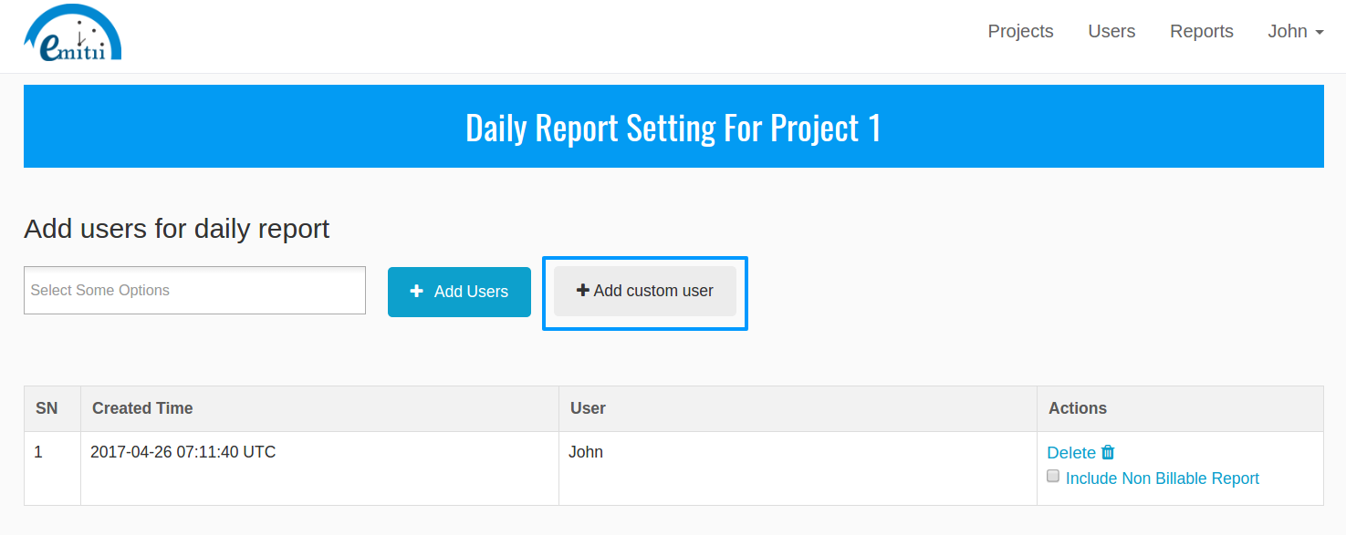 Add custom user report